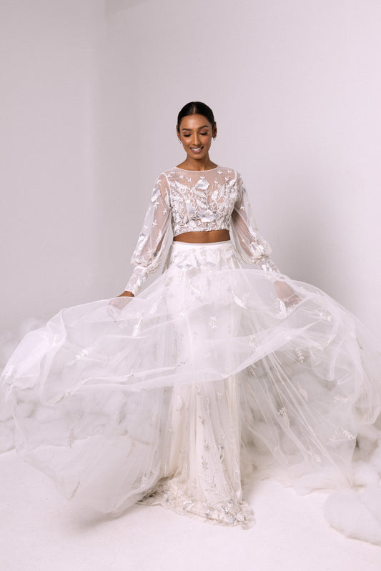 SKIRT - Sheer Overskirt in Ivory