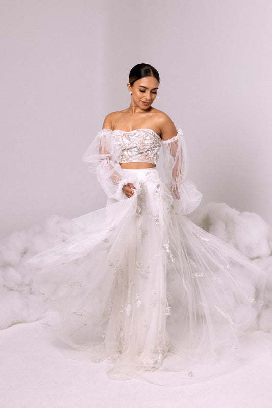 SKIRT - Sheer Overskirt in Ivory