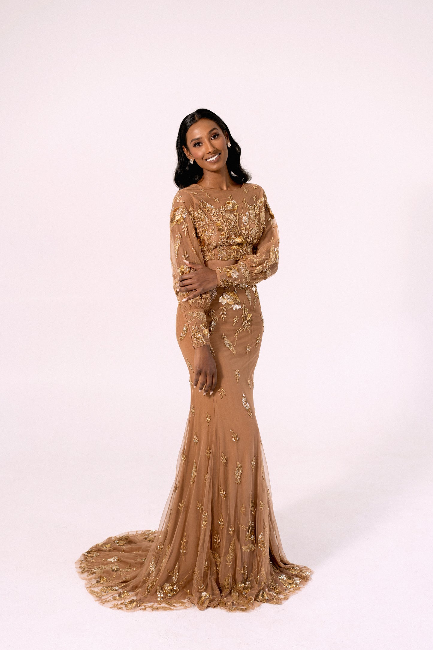 Modern Kandyan Set - Bishop Sleeve Top