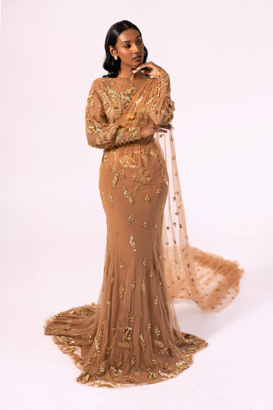 Modern Kandyan Set - Bishop Sleeve Top