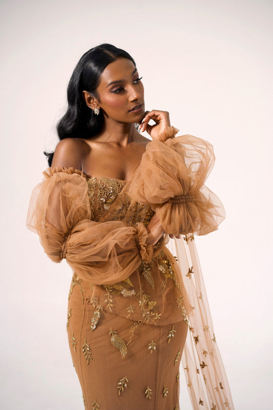 Modern Kandyan Set - Strapless Top