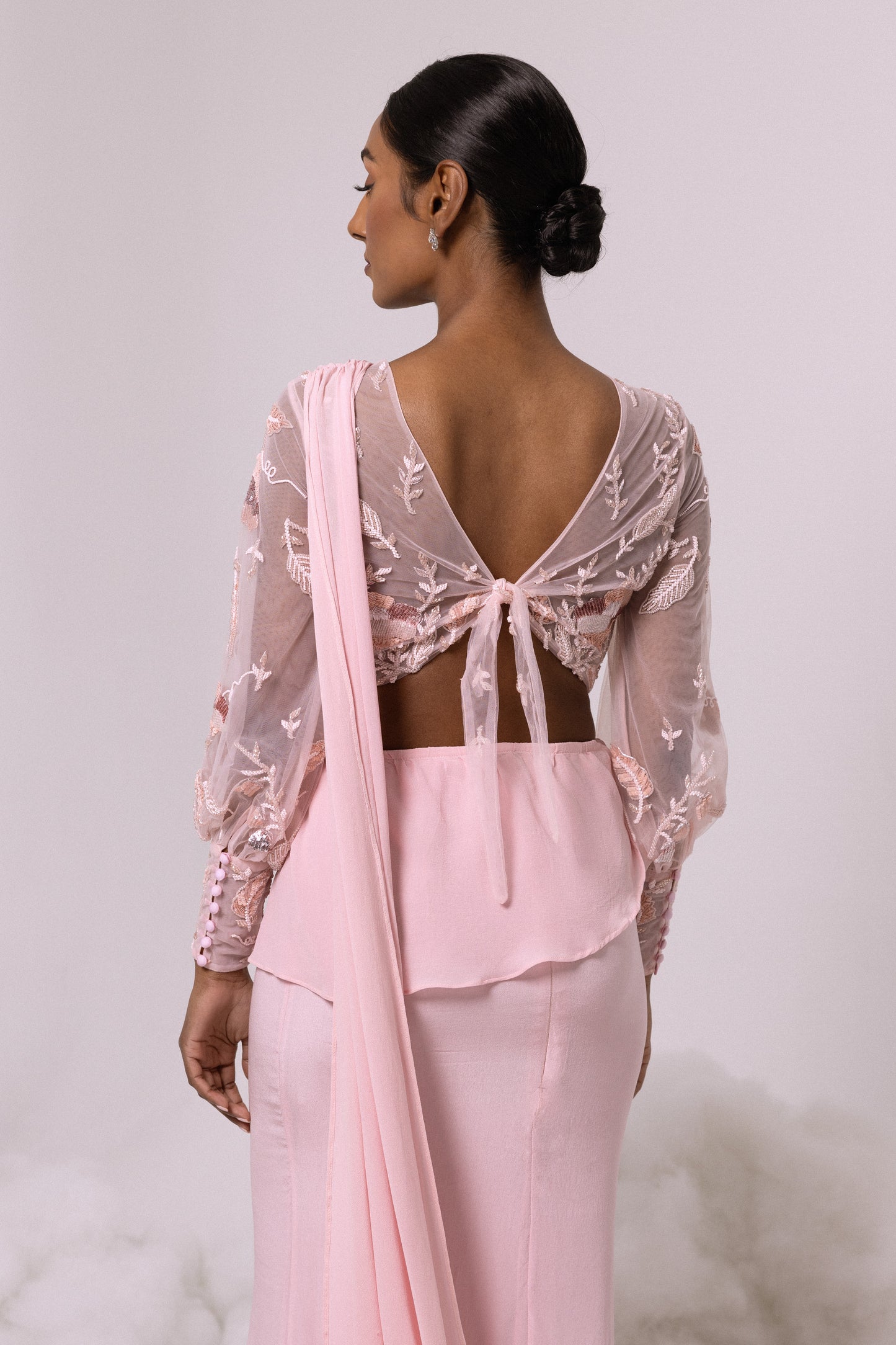 SHAWL - Kandiyan Chiffon in Pink