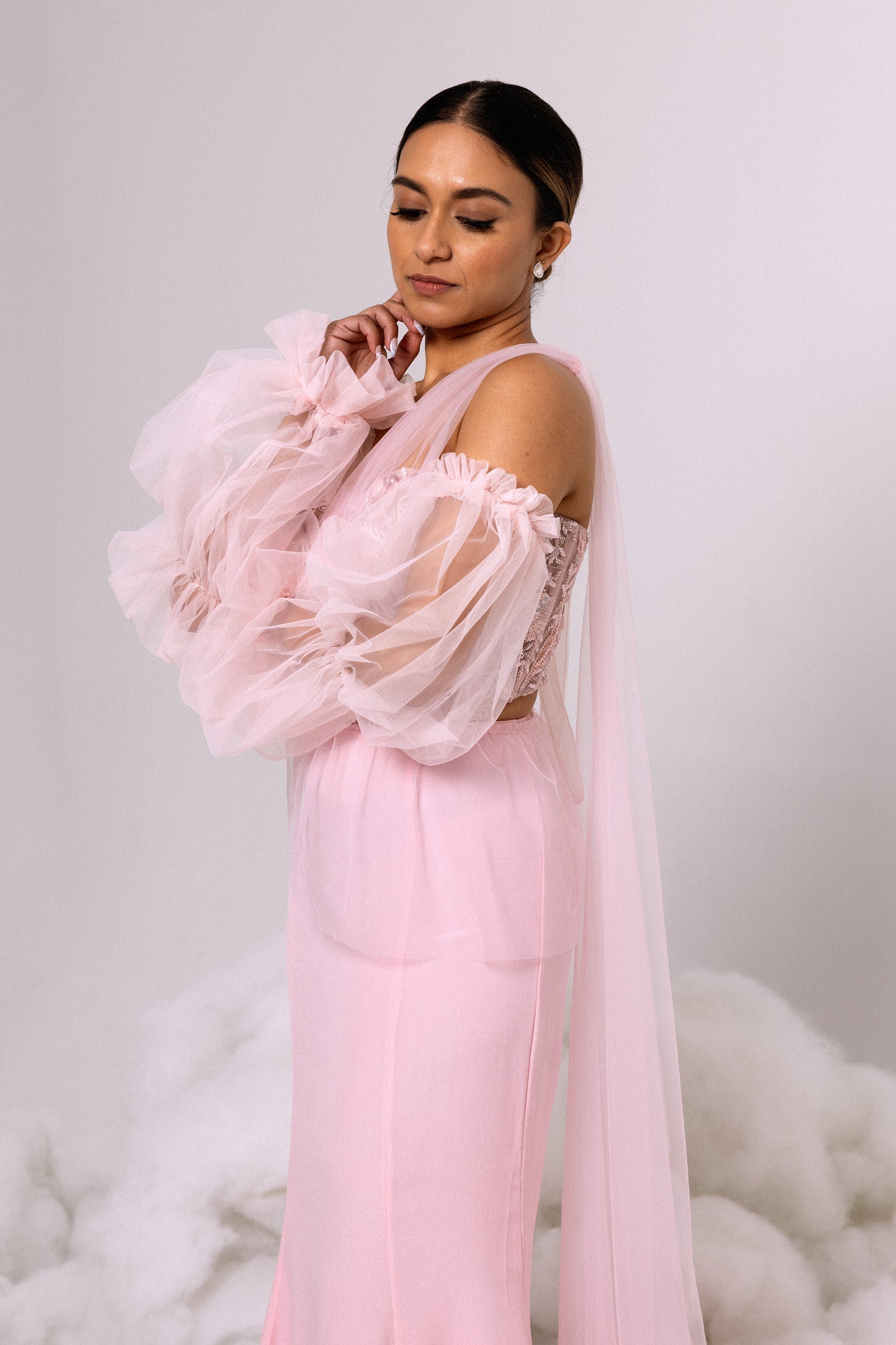 SHAWL - Kandiyan Tulle in Pink