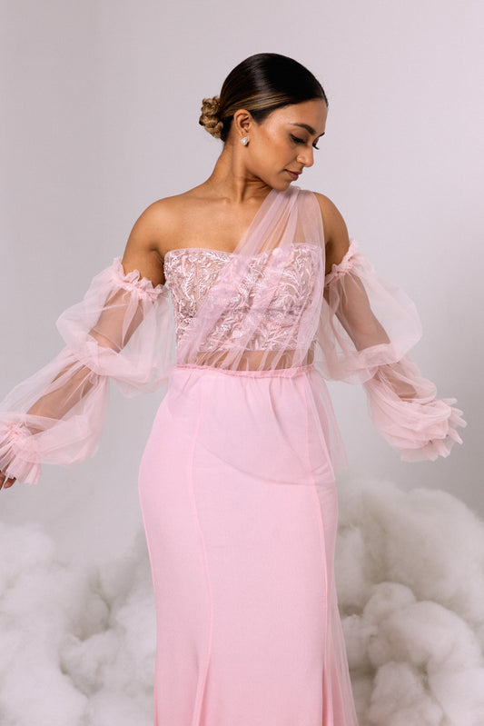 SHAWL - Kandiyan Tulle in Pink