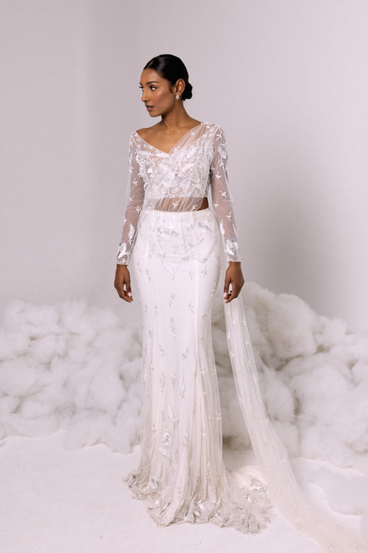 SHAWL - Kandiyan Tulle in Ivory