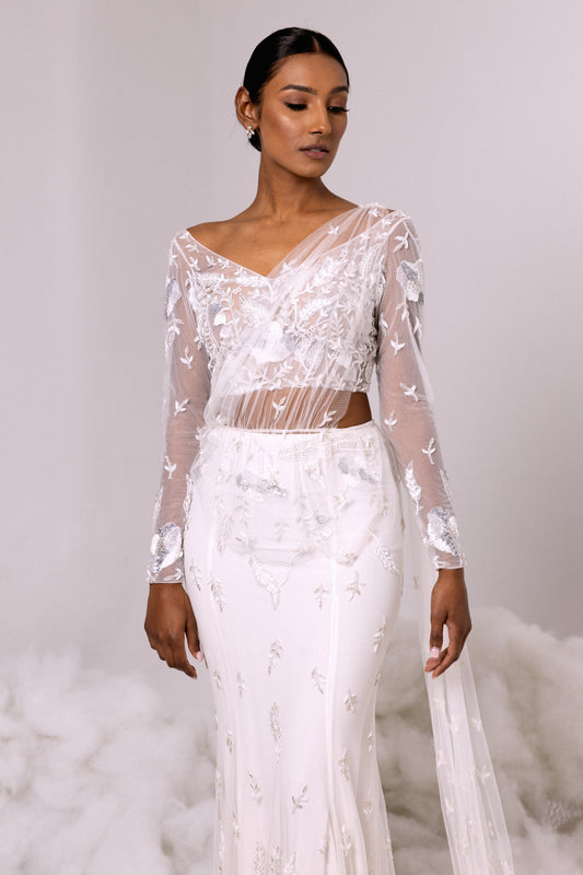 SHAWL - Kandiyan Tulle in Ivory