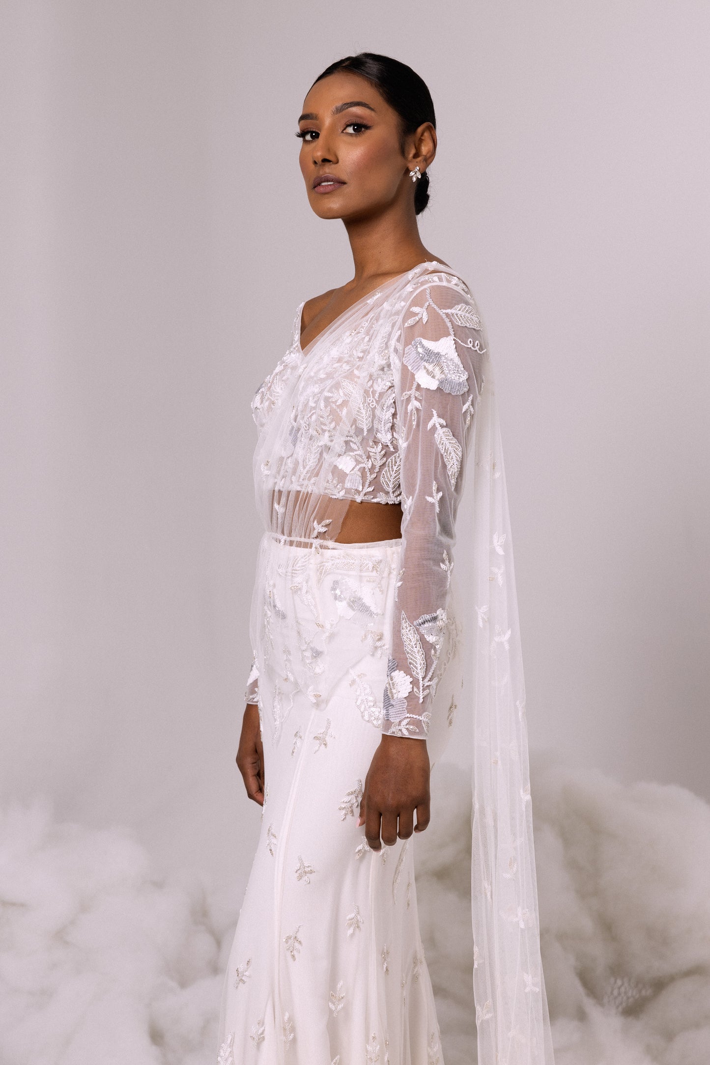 SHAWL - Kandiyan Tulle in Ivory